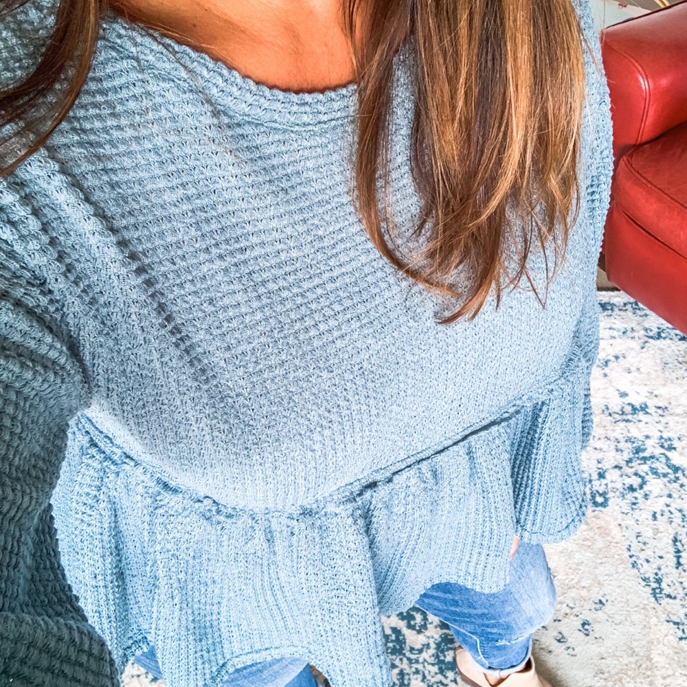 Waffle knit on trend top